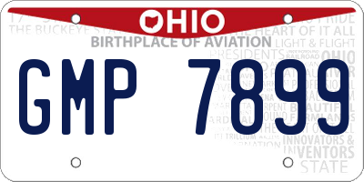 OH license plate GMP7899