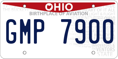 OH license plate GMP7900