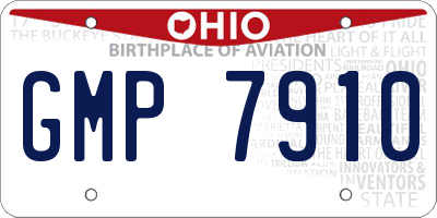 OH license plate GMP7910