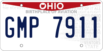 OH license plate GMP7911