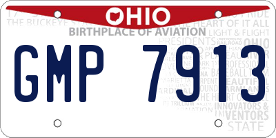 OH license plate GMP7913