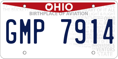 OH license plate GMP7914