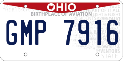 OH license plate GMP7916