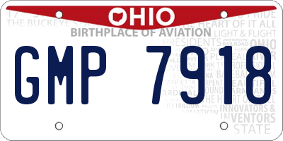 OH license plate GMP7918