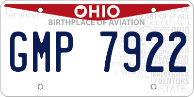 OH license plate GMP7922