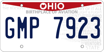 OH license plate GMP7923