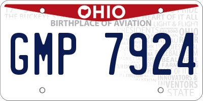 OH license plate GMP7924