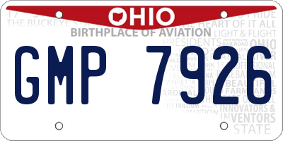 OH license plate GMP7926