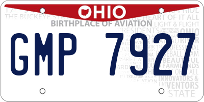 OH license plate GMP7927
