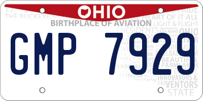 OH license plate GMP7929