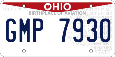 OH license plate GMP7930