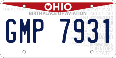 OH license plate GMP7931