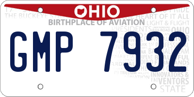 OH license plate GMP7932