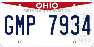 OH license plate GMP7934