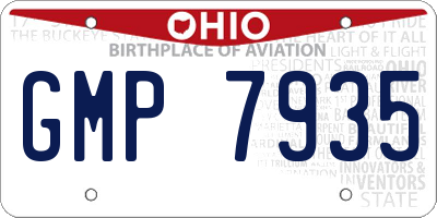 OH license plate GMP7935