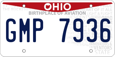 OH license plate GMP7936