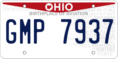 OH license plate GMP7937