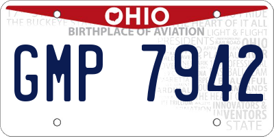 OH license plate GMP7942