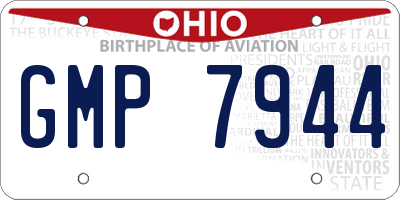 OH license plate GMP7944
