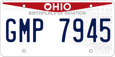OH license plate GMP7945