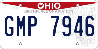 OH license plate GMP7946