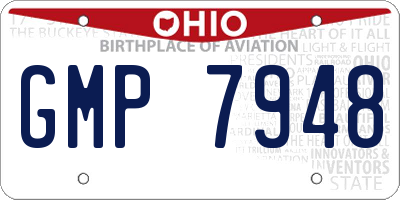 OH license plate GMP7948