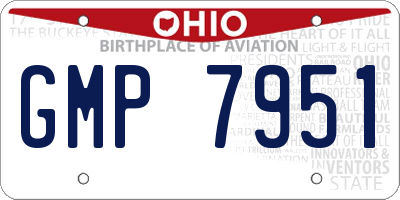 OH license plate GMP7951