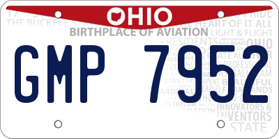OH license plate GMP7952