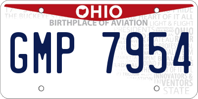 OH license plate GMP7954
