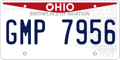 OH license plate GMP7956