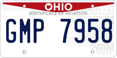 OH license plate GMP7958