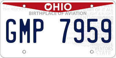 OH license plate GMP7959