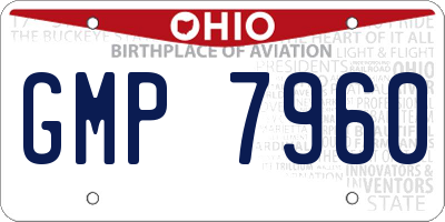 OH license plate GMP7960