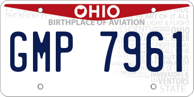 OH license plate GMP7961