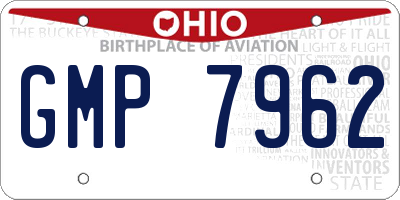 OH license plate GMP7962
