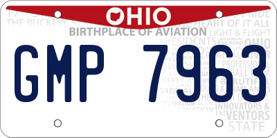 OH license plate GMP7963