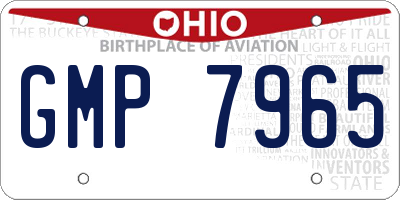OH license plate GMP7965