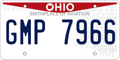 OH license plate GMP7966