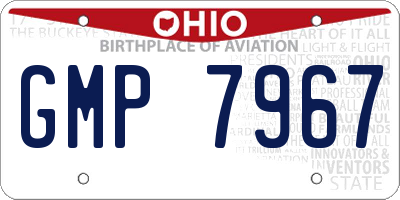 OH license plate GMP7967
