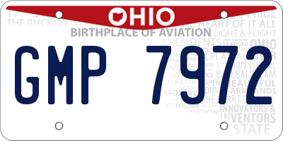 OH license plate GMP7972