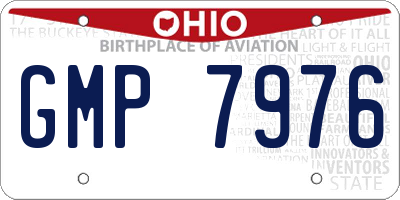 OH license plate GMP7976