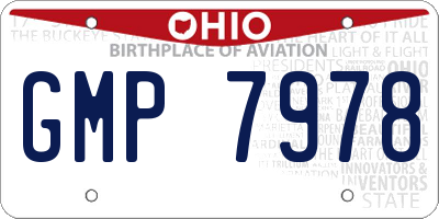 OH license plate GMP7978