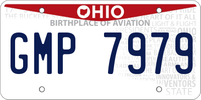 OH license plate GMP7979