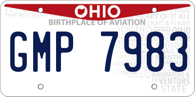 OH license plate GMP7983
