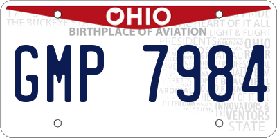 OH license plate GMP7984