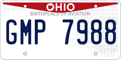 OH license plate GMP7988