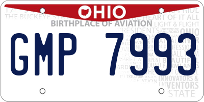 OH license plate GMP7993