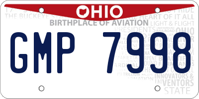 OH license plate GMP7998