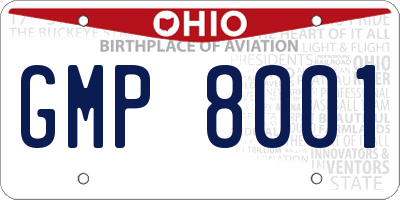 OH license plate GMP8001