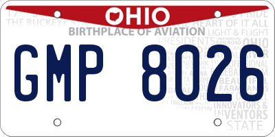 OH license plate GMP8026